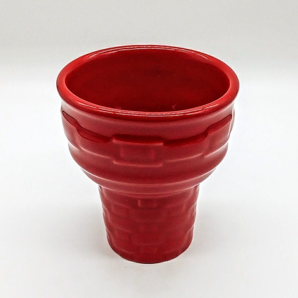 Longaberger Red Woven Traditions Ceramic Ice Cream Cone